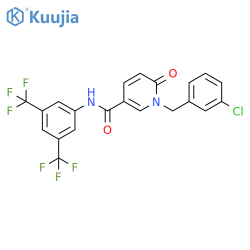 N-3,5-bis(trifluoromethyl)phenyl-1-(3-chlorophenyl)methyl-6-oxo-1,6-dihydropyridine-3-carboxamide structure