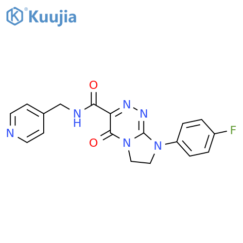 8-(4-fluorophenyl)-4-oxo-N-(pyridin-4-yl)methyl-4H,6H,7H,8H-imidazo2,1-c1,2,4triazine-3-carboxamide structure