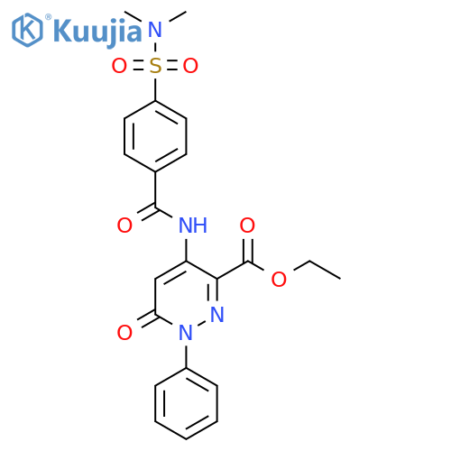 ethyl 4-4-(dimethylsulfamoyl)benzamido-6-oxo-1-phenyl-1,6-dihydropyridazine-3-carboxylate structure