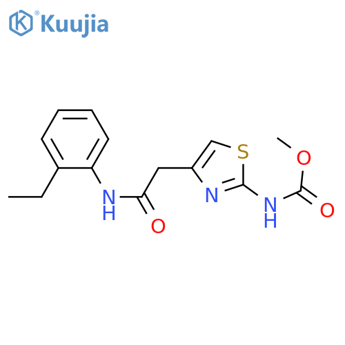 methyl N-(4-{(2-ethylphenyl)carbamoylmethyl}-1,3-thiazol-2-yl)carbamate structure