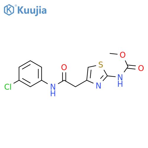 methyl N-(4-{(3-chlorophenyl)carbamoylmethyl}-1,3-thiazol-2-yl)carbamate structure