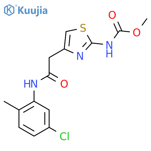 methyl N-(4-{(5-chloro-2-methylphenyl)carbamoylmethyl}-1,3-thiazol-2-yl)carbamate structure