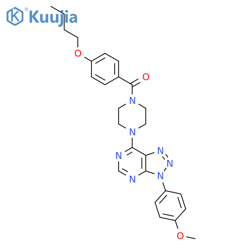 1-(4-butoxybenzoyl)-4-3-(4-methoxyphenyl)-3H-1,2,3triazolo4,5-dpyrimidin-7-ylpiperazine structure