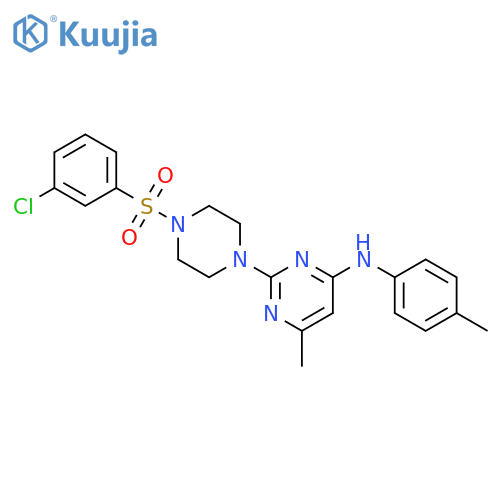 2-4-(3-chlorobenzenesulfonyl)piperazin-1-yl-6-methyl-N-(4-methylphenyl)pyrimidin-4-amine structure