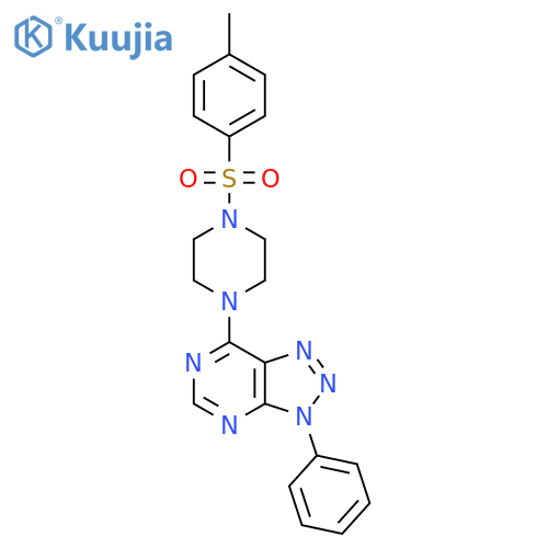 1-(4-methylbenzenesulfonyl)-4-{3-phenyl-3H-1,2,3triazolo4,5-dpyrimidin-7-yl}piperazine structure