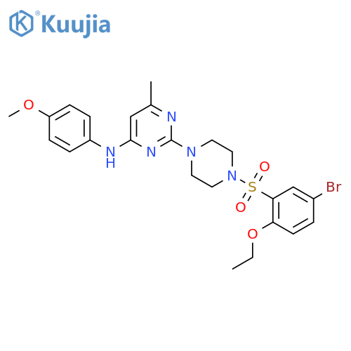 2-4-(5-bromo-2-ethoxybenzenesulfonyl)piperazin-1-yl-N-(4-methoxyphenyl)-6-methylpyrimidin-4-amine structure
