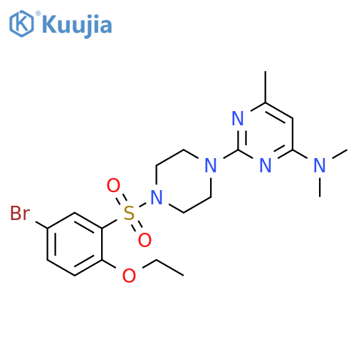 2-4-(5-bromo-2-ethoxybenzenesulfonyl)piperazin-1-yl-N,N,6-trimethylpyrimidin-4-amine structure