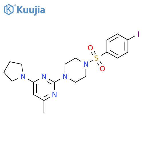 2-4-(4-iodobenzenesulfonyl)piperazin-1-yl-4-methyl-6-(pyrrolidin-1-yl)pyrimidine structure