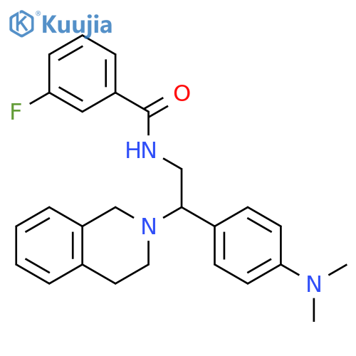 N-{2-4-(dimethylamino)phenyl-2-(1,2,3,4-tetrahydroisoquinolin-2-yl)ethyl}-3-fluorobenzamide structure