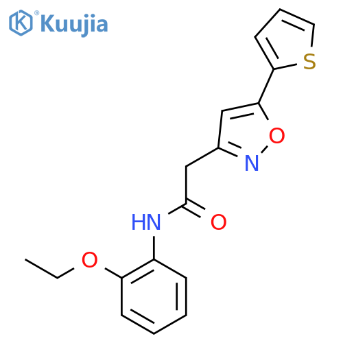 N-(2-ethoxyphenyl)-2-5-(thiophen-2-yl)-1,2-oxazol-3-ylacetamide structure