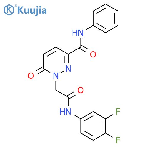 1-{(3,4-difluorophenyl)carbamoylmethyl}-6-oxo-N-phenyl-1,6-dihydropyridazine-3-carboxamide structure