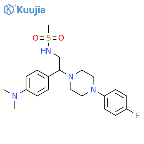N-{2-4-(dimethylamino)phenyl-2-4-(4-fluorophenyl)piperazin-1-ylethyl}methanesulfonamide structure