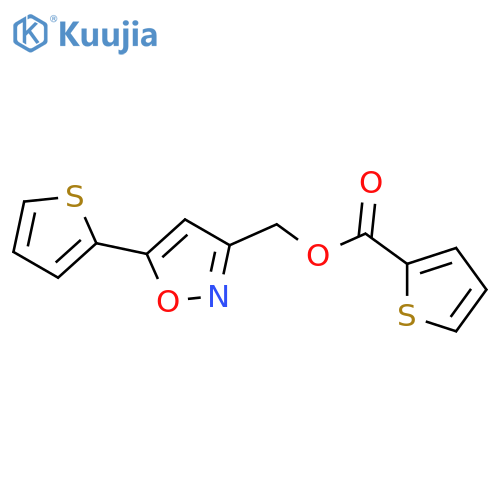 5-(thiophen-2-yl)-1,2-oxazol-3-ylmethyl thiophene-2-carboxylate structure