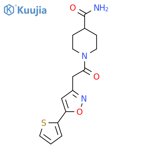 1-{2-5-(thiophen-2-yl)-1,2-oxazol-3-ylacetyl}piperidine-4-carboxamide structure