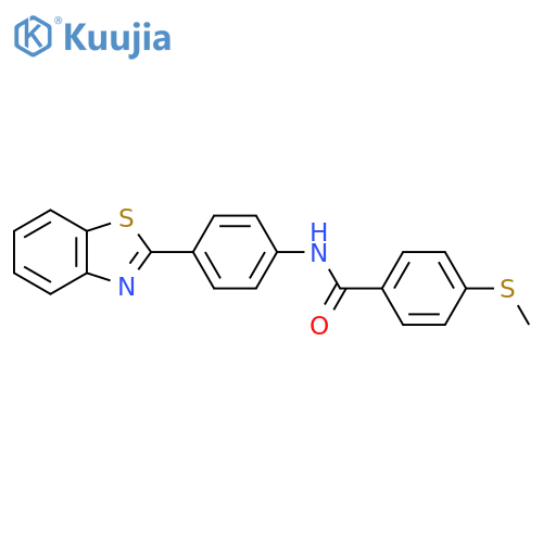 N-4-(1,3-benzothiazol-2-yl)phenyl-4-(methylsulfanyl)benzamide structure