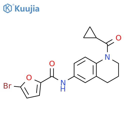 5-bromo-N-(1-cyclopropanecarbonyl-1,2,3,4-tetrahydroquinolin-6-yl)furan-2-carboxamide structure