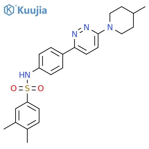 3,4-dimethyl-N-{4-6-(4-methylpiperidin-1-yl)pyridazin-3-ylphenyl}benzene-1-sulfonamide structure