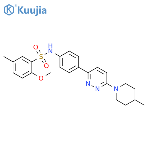 2-methoxy-5-methyl-N-{4-6-(4-methylpiperidin-1-yl)pyridazin-3-ylphenyl}benzene-1-sulfonamide structure