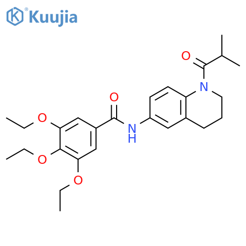 3,4,5-triethoxy-N-1-(2-methylpropanoyl)-1,2,3,4-tetrahydroquinolin-6-ylbenzamide structure