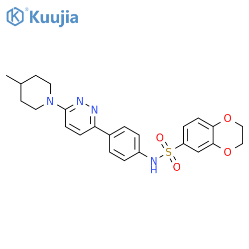 N-{4-6-(4-methylpiperidin-1-yl)pyridazin-3-ylphenyl}-2,3-dihydro-1,4-benzodioxine-6-sulfonamide structure