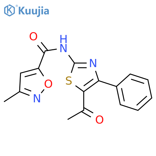 N-(5-acetyl-4-phenyl-1,3-thiazol-2-yl)-3-methyl-1,2-oxazole-5-carboxamide structure