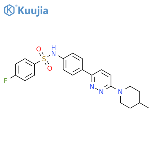 4-fluoro-N-{4-6-(4-methylpiperidin-1-yl)pyridazin-3-ylphenyl}benzene-1-sulfonamide structure