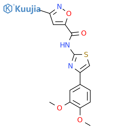 N-4-(3,4-dimethoxyphenyl)-1,3-thiazol-2-yl-3-methyl-1,2-oxazole-5-carboxamide structure