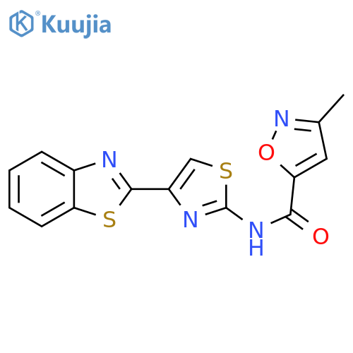 N-4-(1,3-benzothiazol-2-yl)-1,3-thiazol-2-yl-3-methyl-1,2-oxazole-5-carboxamide structure