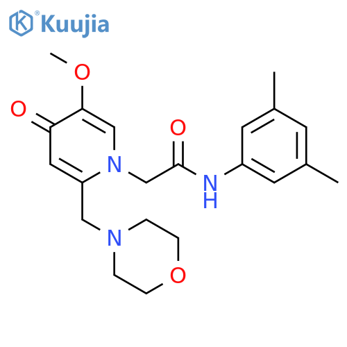 N-(3,5-dimethylphenyl)-2-{5-methoxy-2-(morpholin-4-yl)methyl-4-oxo-1,4-dihydropyridin-1-yl}acetamide structure