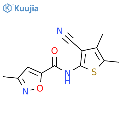 N-(3-cyano-4,5-dimethylthiophen-2-yl)-3-methyl-1,2-oxazole-5-carboxamide structure