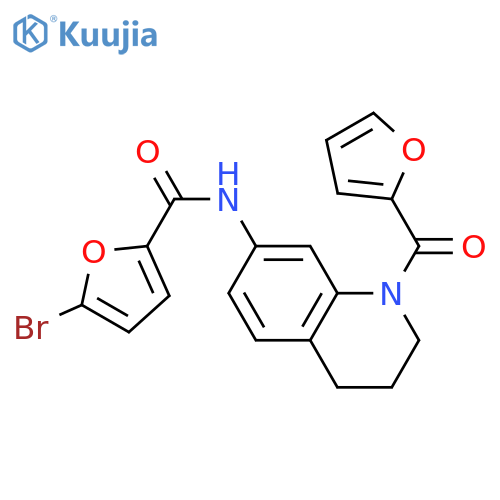 5-bromo-N-1-(furan-2-carbonyl)-1,2,3,4-tetrahydroquinolin-7-ylfuran-2-carboxamide structure