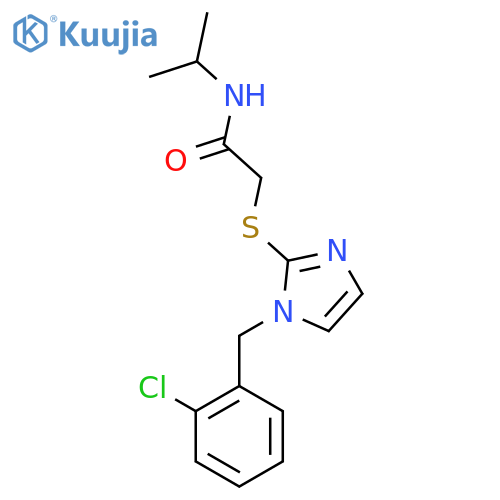 2-({1-(2-chlorophenyl)methyl-1H-imidazol-2-yl}sulfanyl)-N-(propan-2-yl)acetamide structure