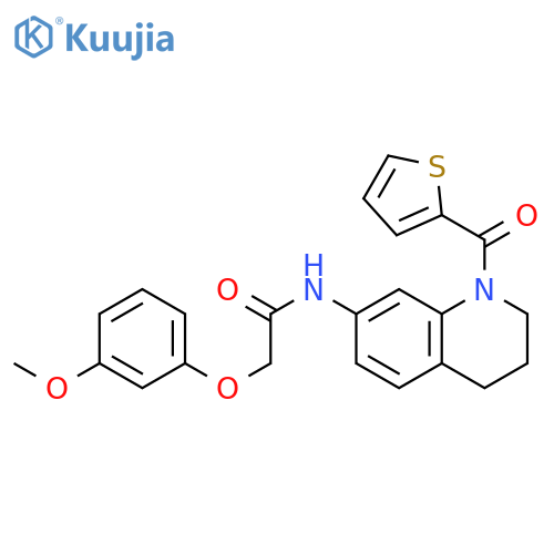 2-(3-methoxyphenoxy)-N-1-(thiophene-2-carbonyl)-1,2,3,4-tetrahydroquinolin-7-ylacetamide structure