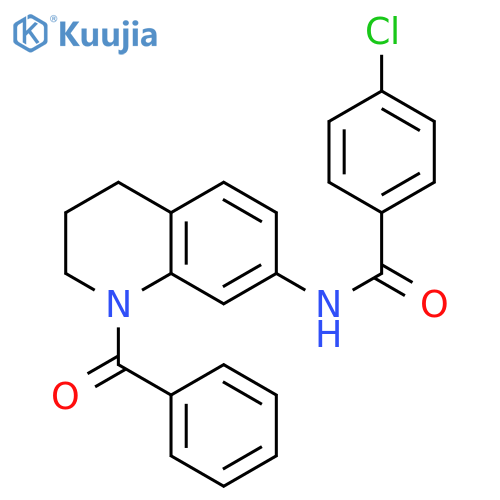 N-(1-benzoyl-1,2,3,4-tetrahydroquinolin-7-yl)-4-chlorobenzamide structure