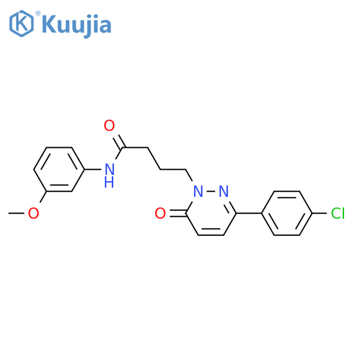 4-3-(4-chlorophenyl)-6-oxo-1,6-dihydropyridazin-1-yl-N-(3-methoxyphenyl)butanamide structure