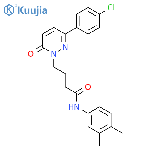 4-3-(4-chlorophenyl)-6-oxo-1,6-dihydropyridazin-1-yl-N-(3,4-dimethylphenyl)butanamide structure