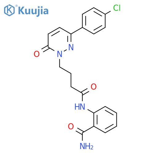 2-{4-3-(4-chlorophenyl)-6-oxo-1,6-dihydropyridazin-1-ylbutanamido}benzamide structure