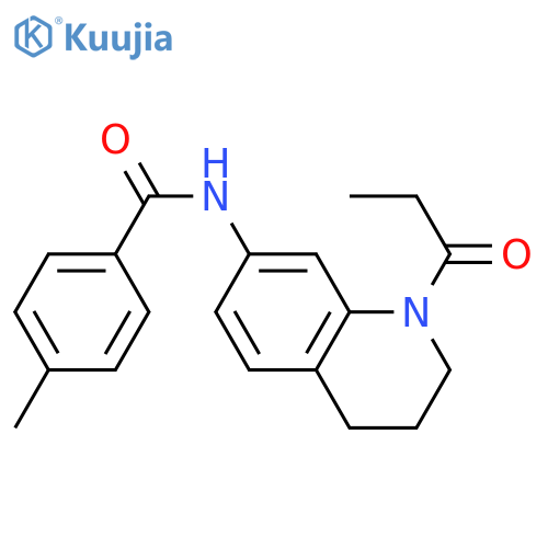 4-methyl-N-(1-propanoyl-1,2,3,4-tetrahydroquinolin-7-yl)benzamide structure