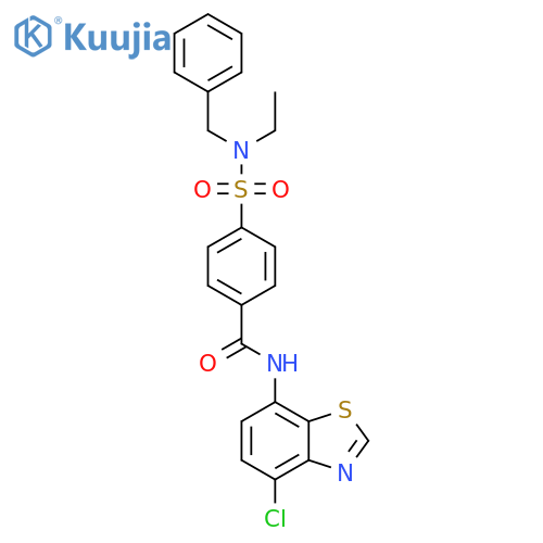 4-benzyl(ethyl)sulfamoyl-N-(4-chloro-1,3-benzothiazol-7-yl)benzamide structure