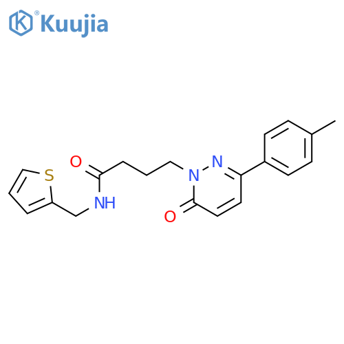 4-3-(4-methylphenyl)-6-oxo-1,6-dihydropyridazin-1-yl-N-(thiophen-2-yl)methylbutanamide structure