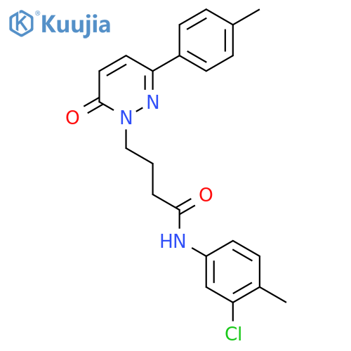N-(3-chloro-4-methylphenyl)-4-3-(4-methylphenyl)-6-oxo-1,6-dihydropyridazin-1-ylbutanamide structure