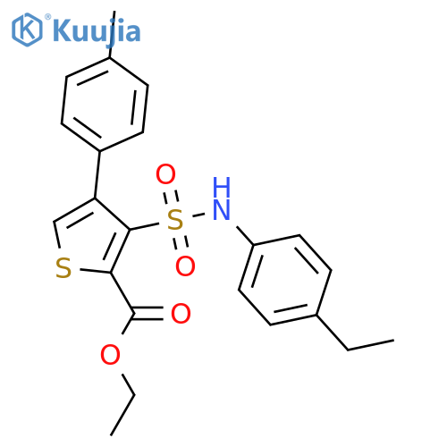 ethyl 3-(4-ethylphenyl)sulfamoyl-4-(4-methylphenyl)thiophene-2-carboxylate structure
