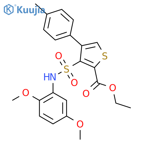 ethyl 3-(2,5-dimethoxyphenyl)sulfamoyl-4-(4-methylphenyl)thiophene-2-carboxylate structure