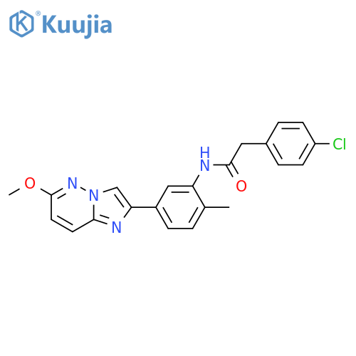 2-(4-chlorophenyl)-N-(5-{6-methoxyimidazo1,2-bpyridazin-2-yl}-2-methylphenyl)acetamide structure