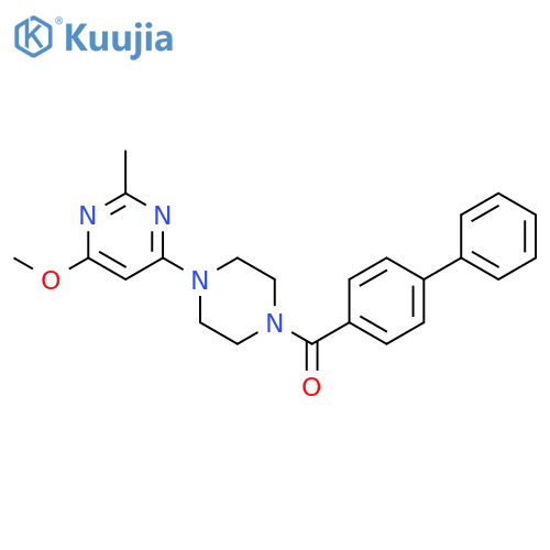 4-(4-{1,1'-biphenyl-4-carbonyl}piperazin-1-yl)-6-methoxy-2-methylpyrimidine structure