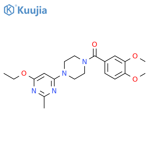 4-4-(3,4-dimethoxybenzoyl)piperazin-1-yl-6-ethoxy-2-methylpyrimidine structure