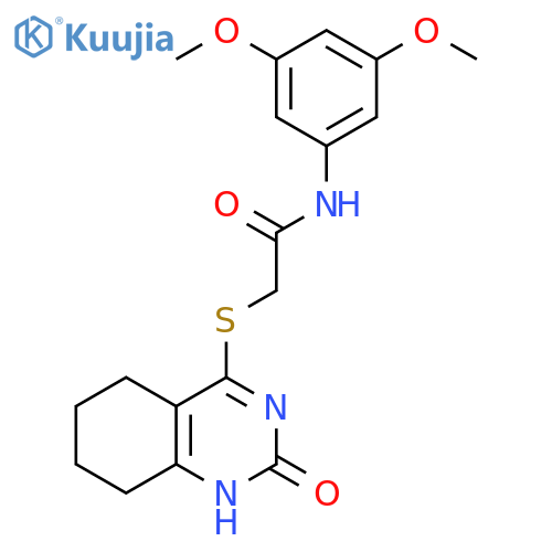 N-(3,5-dimethoxyphenyl)-2-(2-oxo-1,2,5,6,7,8-hexahydroquinazolin-4-yl)sulfanylacetamide structure