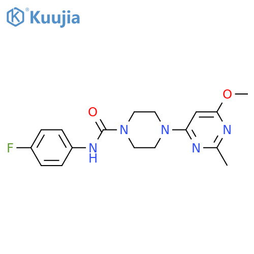 N-(4-fluorophenyl)-4-(6-methoxy-2-methylpyrimidin-4-yl)piperazine-1-carboxamide structure