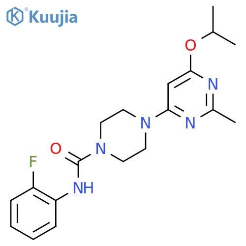 N-(2-fluorophenyl)-4-2-methyl-6-(propan-2-yloxy)pyrimidin-4-ylpiperazine-1-carboxamide structure
