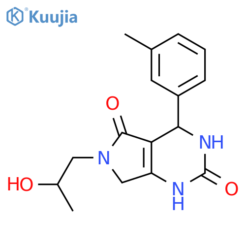 6-(2-hydroxypropyl)-4-(3-methylphenyl)-1H,2H,3H,4H,5H,6H,7H-pyrrolo3,4-dpyrimidine-2,5-dione structure